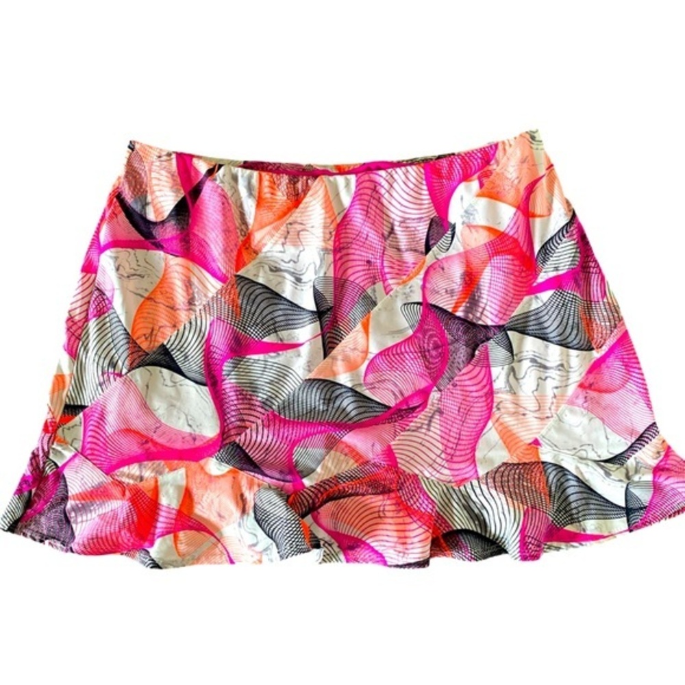 Tail Abstract Skort - L pink black white , polyester spandex